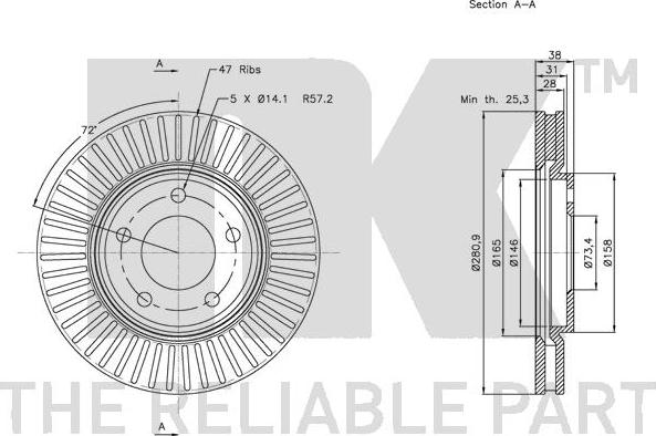 NK 209313 - Тормозной диск autodnr.net