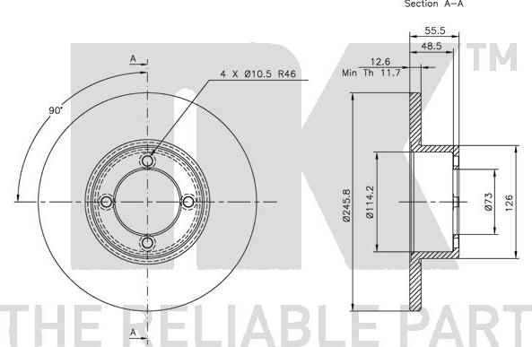 NK 209903 - Тормозной диск autodnr.net