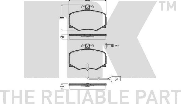 NK 221209 - Гальмівні колодки, дискові гальма autocars.com.ua