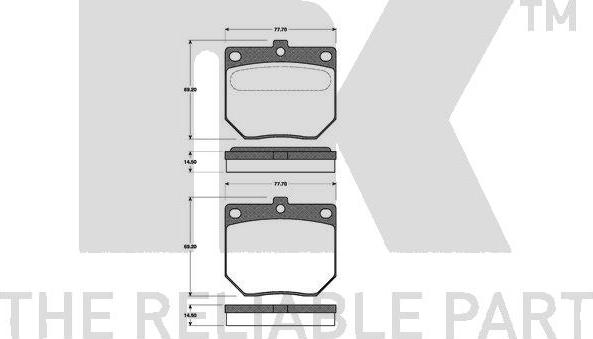 NK 222209 - Гальмівні колодки, дискові гальма autocars.com.ua