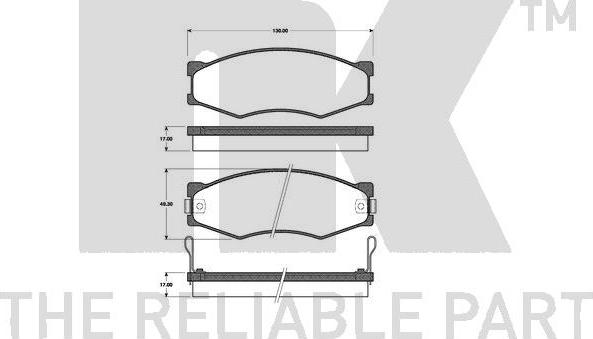 NK 222214 - Гальмівні колодки, дискові гальма autocars.com.ua