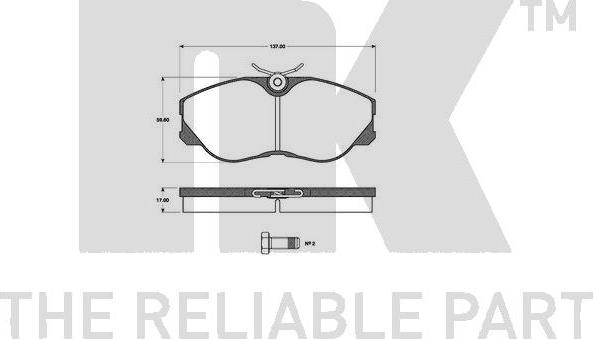 NK 222235 - Тормозные колодки, дисковые, комплект autodnr.net