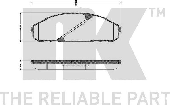 NK 222249 - Тормозные колодки, дисковые, комплект autodnr.net