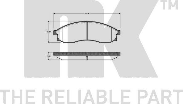 NK 222250 - Гальмівні колодки, дискові гальма autocars.com.ua