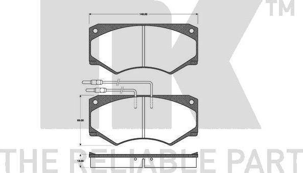 NK 222332 - Тормозные колодки, дисковые, комплект avtokuzovplus.com.ua