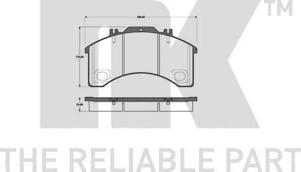 NK 222345 - Гальмівні колодки, дискові гальма autocars.com.ua