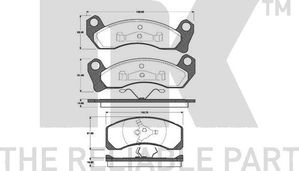 NK 222523 - Гальмівні колодки, дискові гальма autocars.com.ua