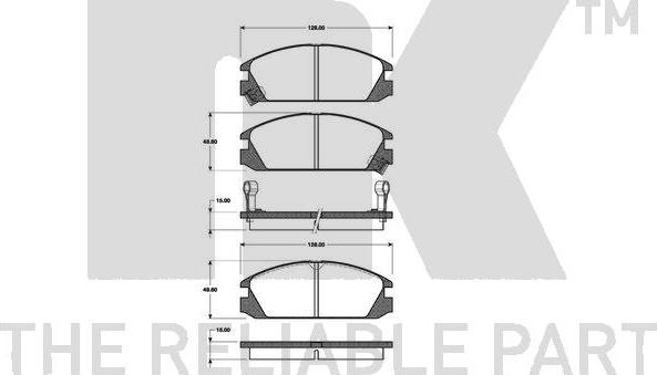 NK 222607 - Гальмівні колодки, дискові гальма autocars.com.ua