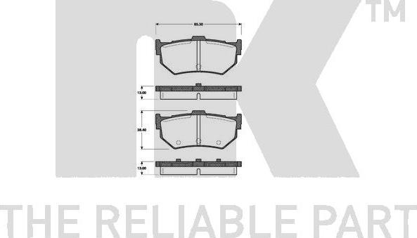 NK 222611 - Тормозные колодки, дисковые, комплект avtokuzovplus.com.ua