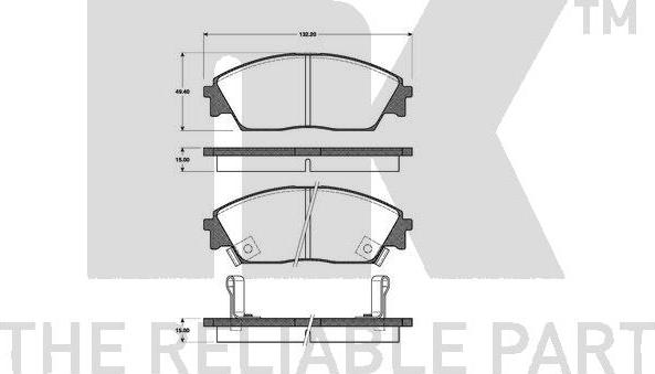 NK 222615 - Гальмівні колодки, дискові гальма autocars.com.ua