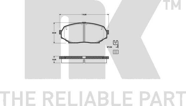 NK 223254 - Тормозные колодки, дисковые, комплект autodnr.net