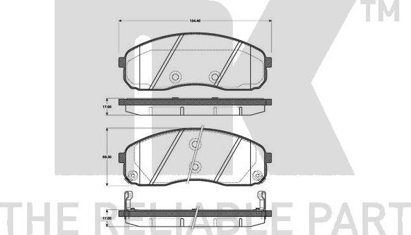 NK 223522 - Тормозные колодки, дисковые, комплект avtokuzovplus.com.ua