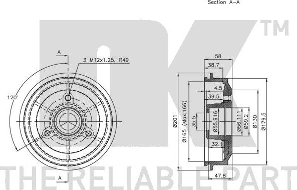 NK 251901 - Тормозной барабан avtokuzovplus.com.ua