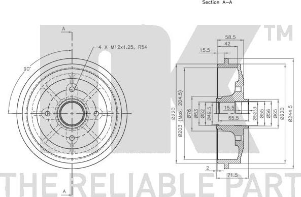 NK 251907 - Тормозной барабан autodnr.net