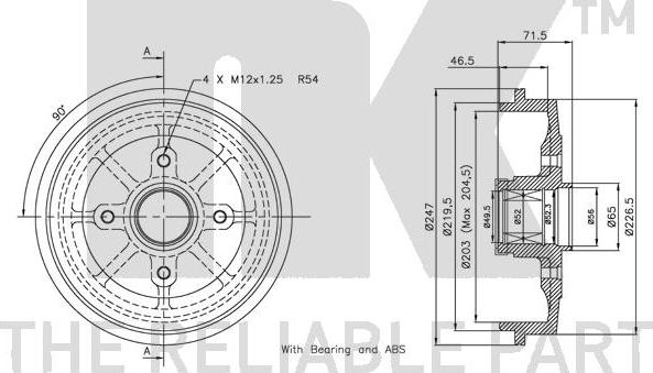 NK 251916 - Гальмівний барабан autocars.com.ua