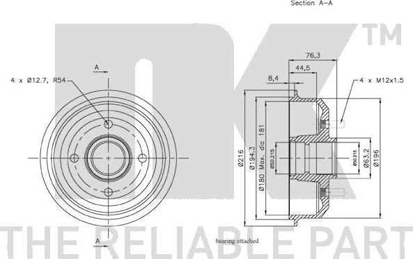 NK 252540 - Тормозной барабан avtokuzovplus.com.ua