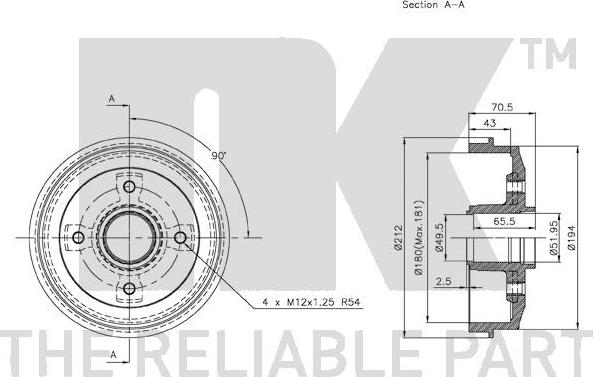 NK 253704 - Тормозной барабан avtokuzovplus.com.ua