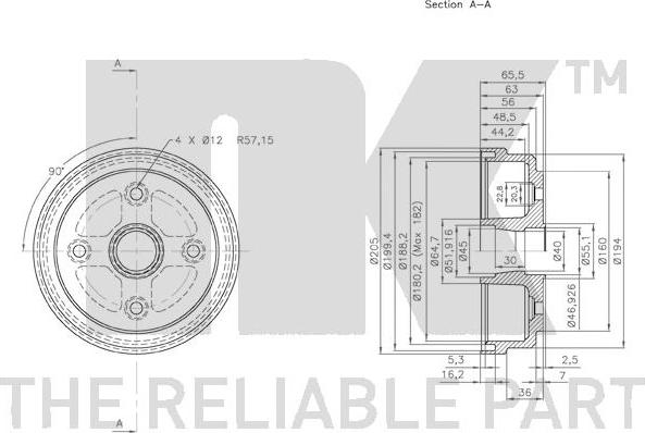 NK 255205 - Тормозной барабан autodnr.net