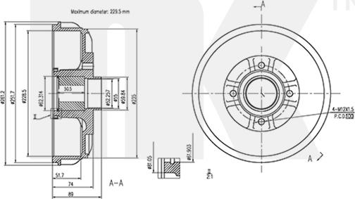 NK 259910 - Тормозной барабан avtokuzovplus.com.ua