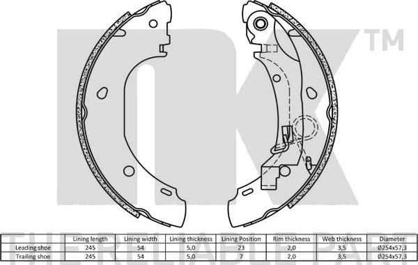 NK 2719701 - Комплект тормозных колодок, барабанные avtokuzovplus.com.ua