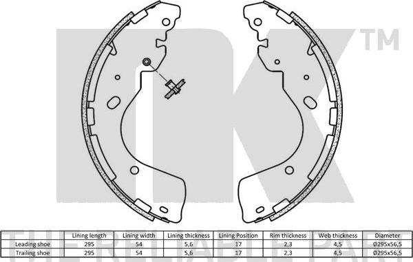 NK 2722861 - Комплект тормозных колодок, барабанные avtokuzovplus.com.ua