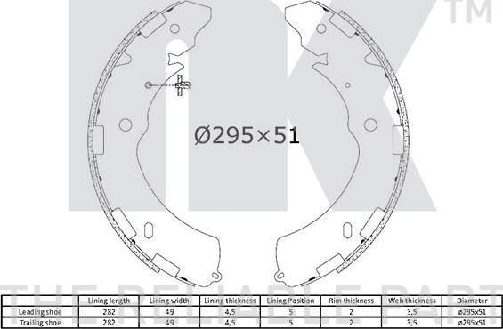 NK 2730842 - Комплект тормозных колодок, барабанные avtokuzovplus.com.ua