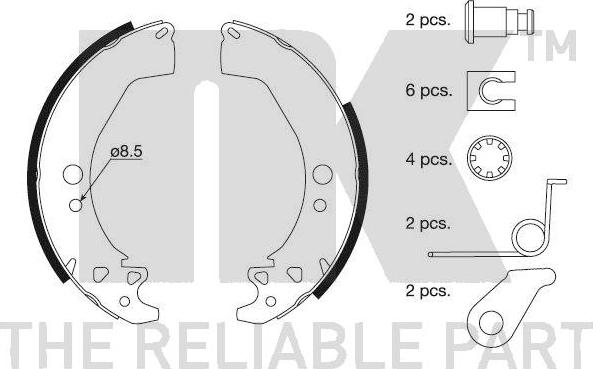 NK 2737649 - Комплект гальм, барабанний механізм autocars.com.ua
