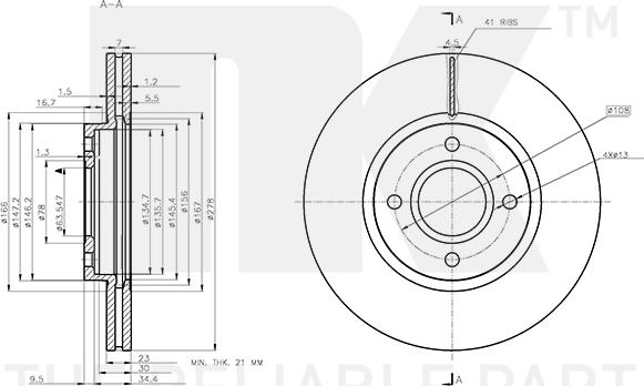 NK 312598 - Тормозной диск avtokuzovplus.com.ua