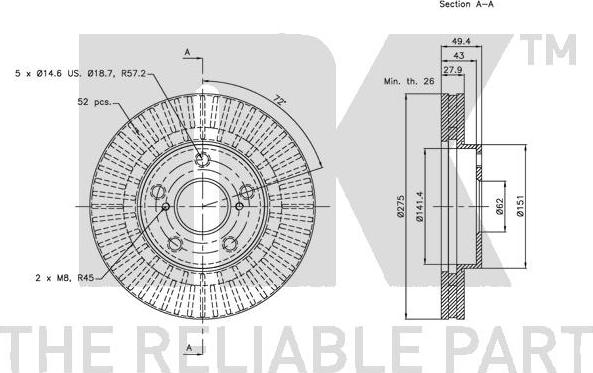 NK 314596 - Тормозной диск autodnr.net