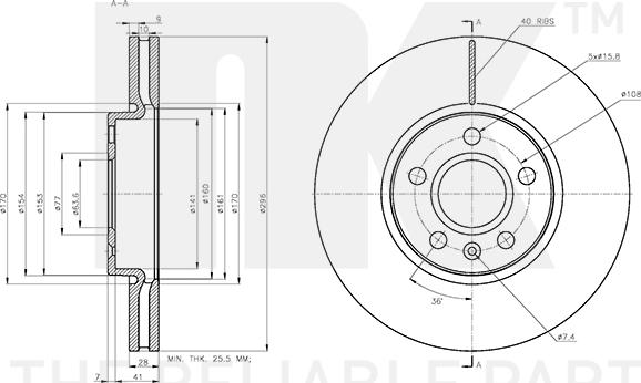 NK 314874 - Тормозной диск avtokuzovplus.com.ua