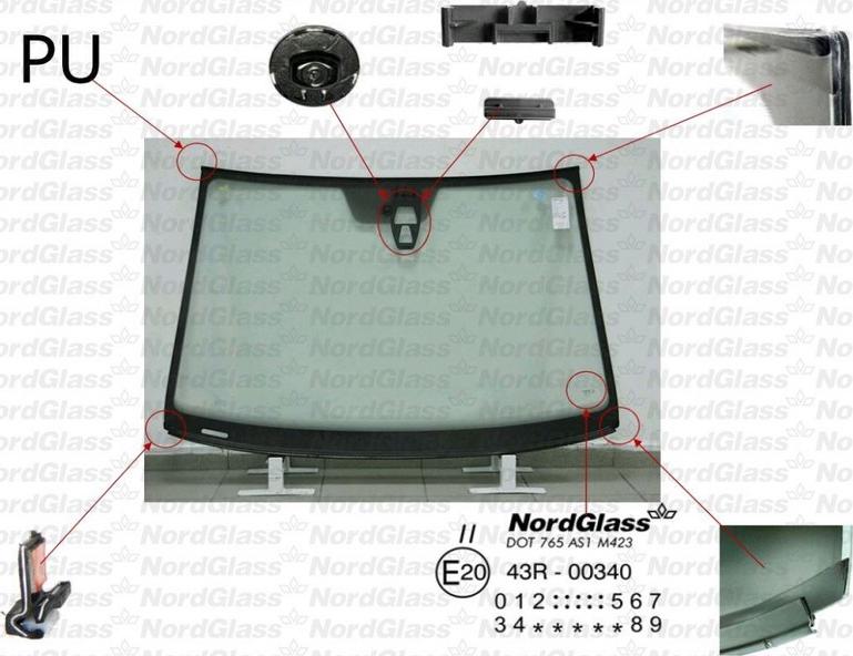 NordGlass 4042619 - Вітрове скло autocars.com.ua