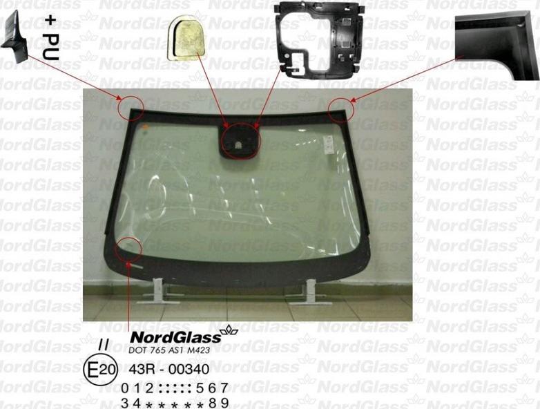 NordGlass 4042666 - Вітрове скло autocars.com.ua