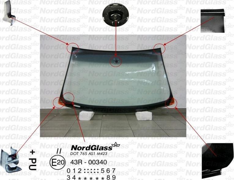 NordGlass 4043186 - Вітрове скло autocars.com.ua