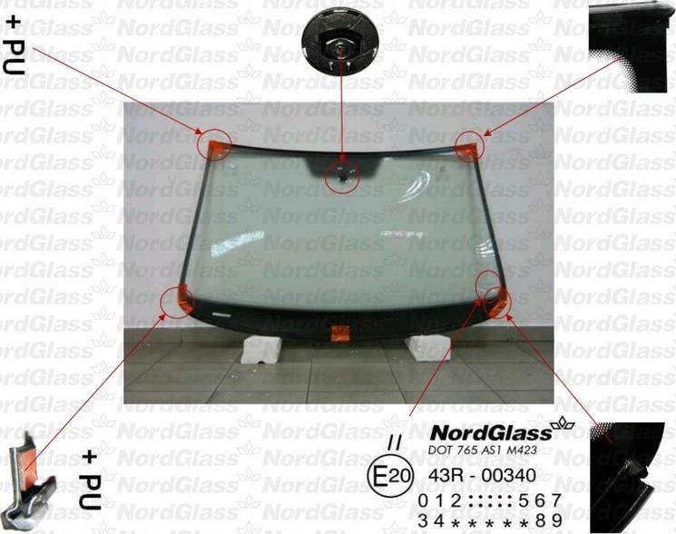 NordGlass 4043288 - Вітрове скло autocars.com.ua