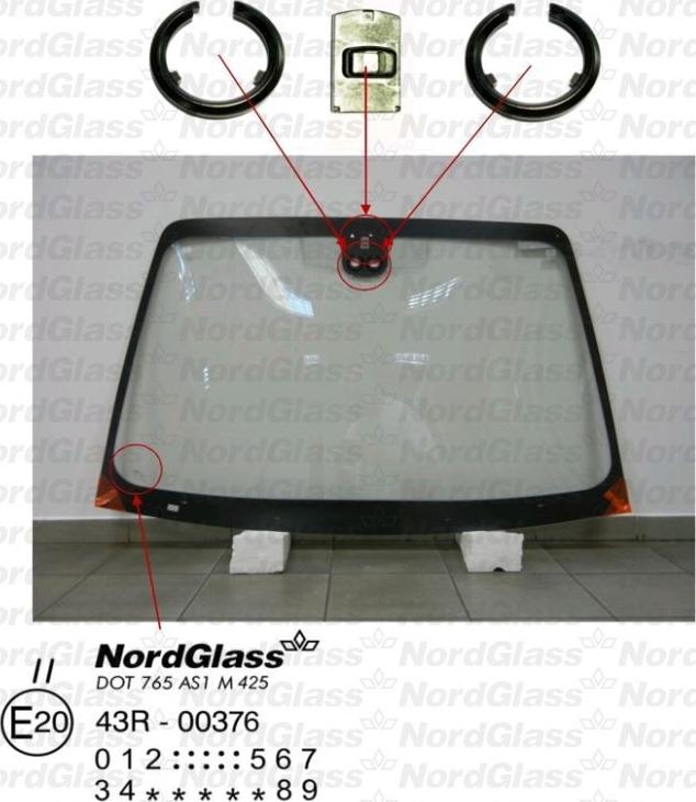 NordGlass 4043374 - Вітрове скло autocars.com.ua