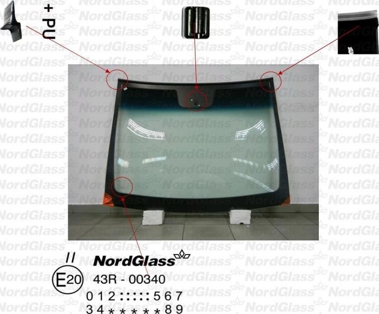NordGlass 4043384 - Вітрове скло autocars.com.ua