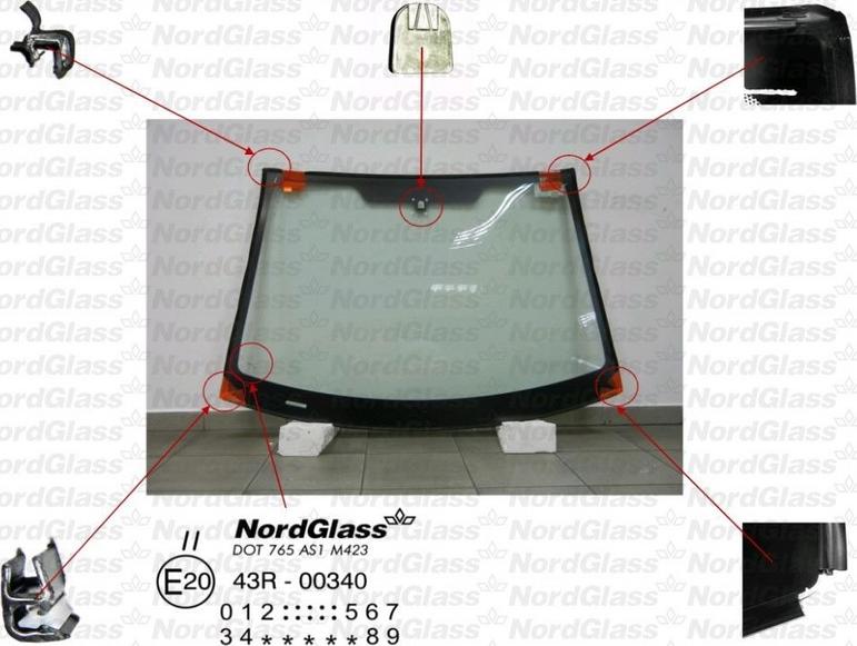 NordGlass 4043410 - Вітрове скло autocars.com.ua