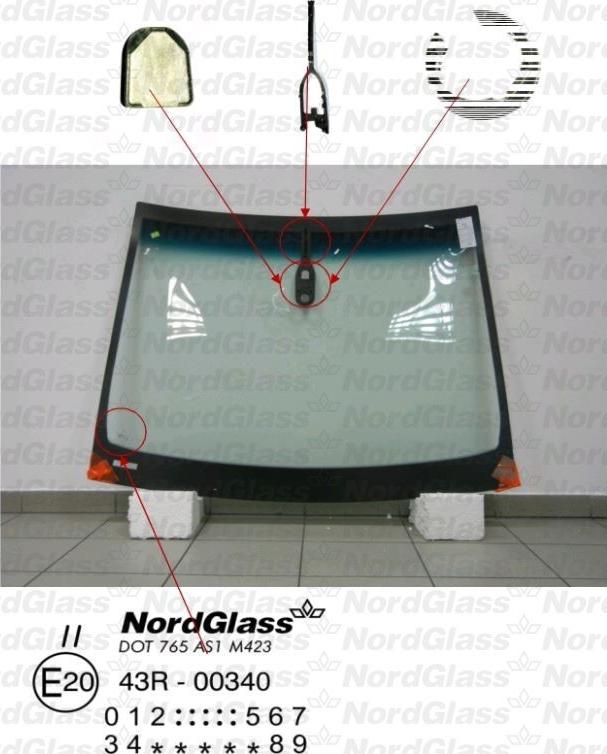 NordGlass 4043445 - Вітрове скло autocars.com.ua