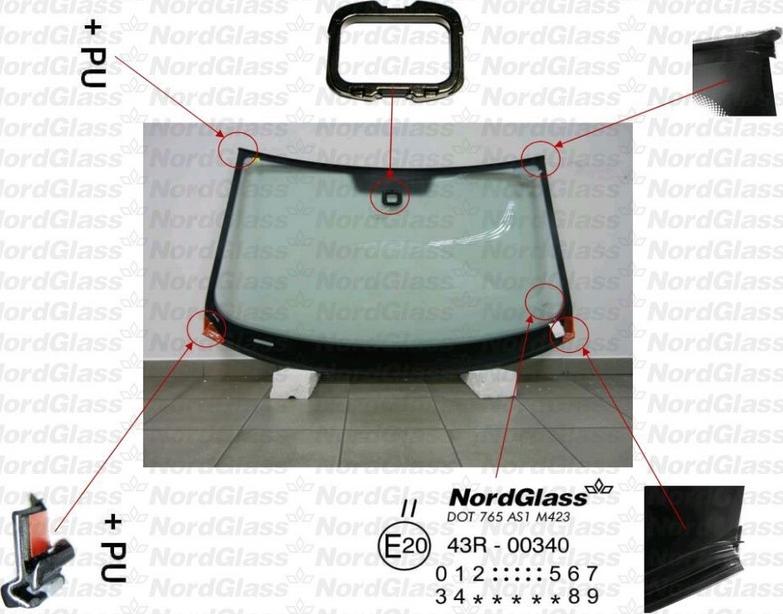 NordGlass 4043597 - Вітрове скло autocars.com.ua