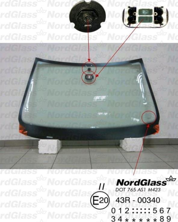 NordGlass 4043616 - Вітрове скло autocars.com.ua