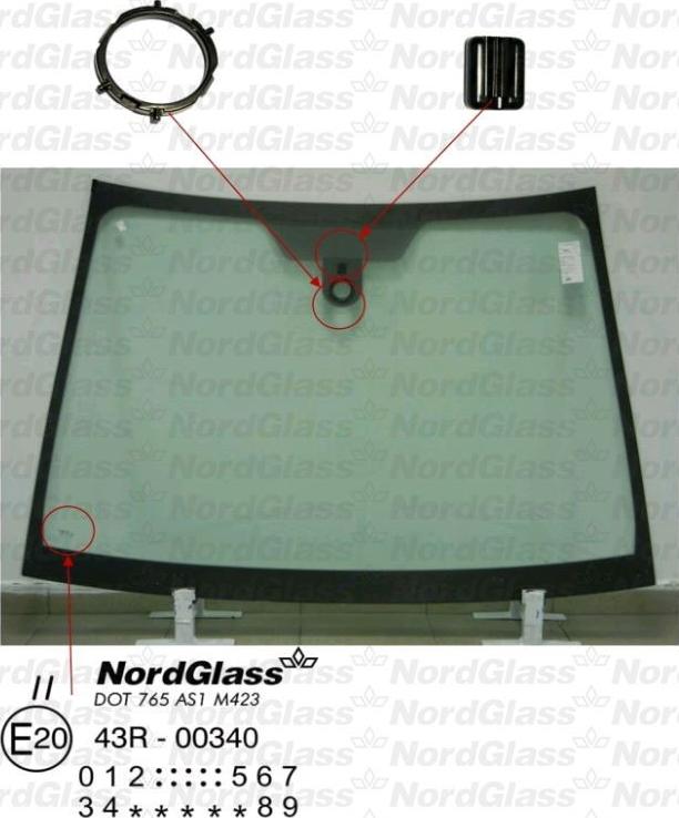 NordGlass 4043647 - Вітрове скло autocars.com.ua