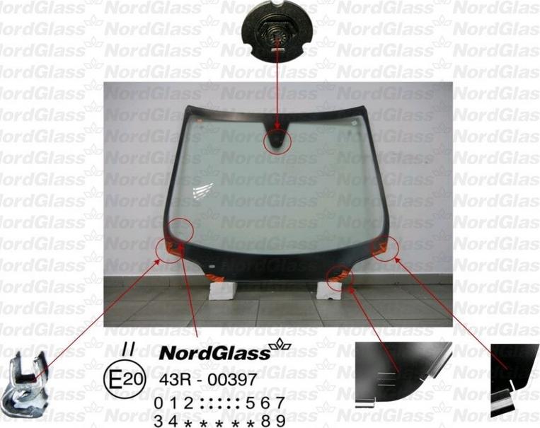 NordGlass 4043710 - Вітрове скло autocars.com.ua