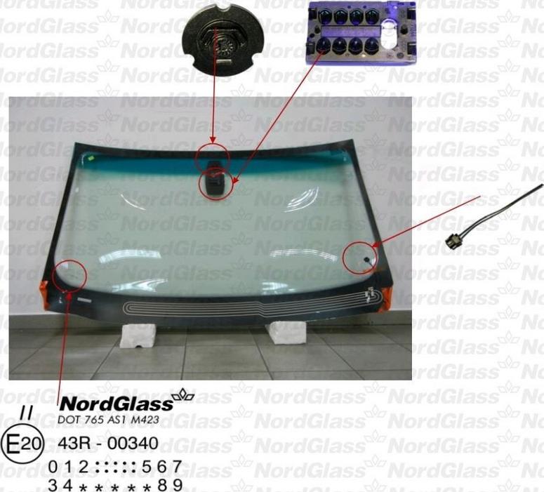 NordGlass 4043780 - Ветровое стекло avtokuzovplus.com.ua