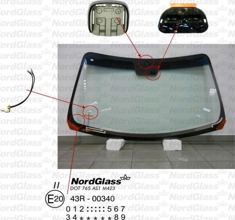 NordGlass 4043785 - Вітрове скло autocars.com.ua