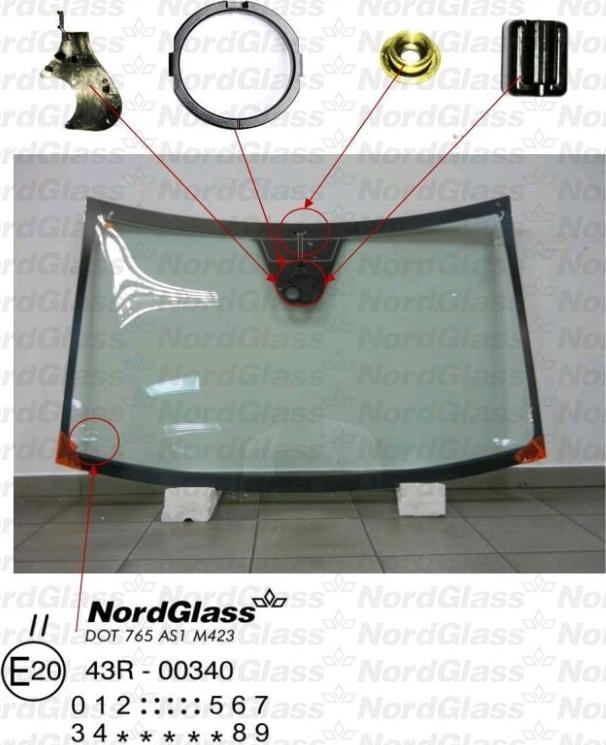 NordGlass 4043824 - Вітрове скло autocars.com.ua