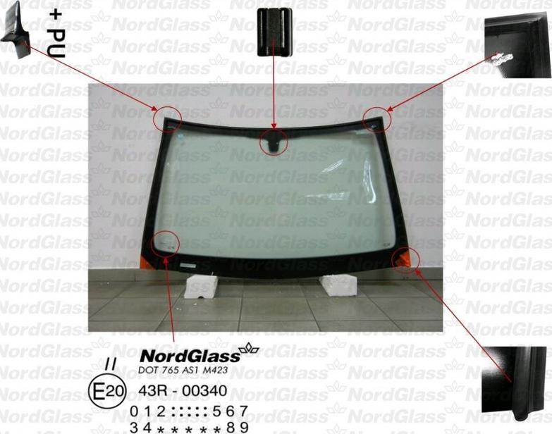 NordGlass 4043867 - Вітрове скло autocars.com.ua