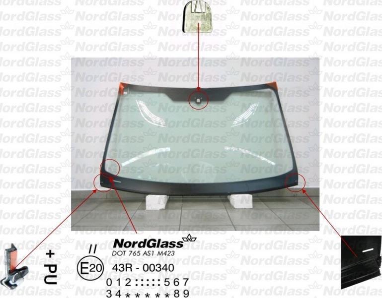 NordGlass 4043986 - Вітрове скло autocars.com.ua