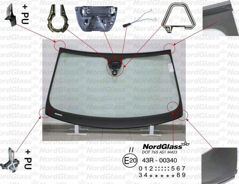 NordGlass 4044468 - Вітрове скло autocars.com.ua