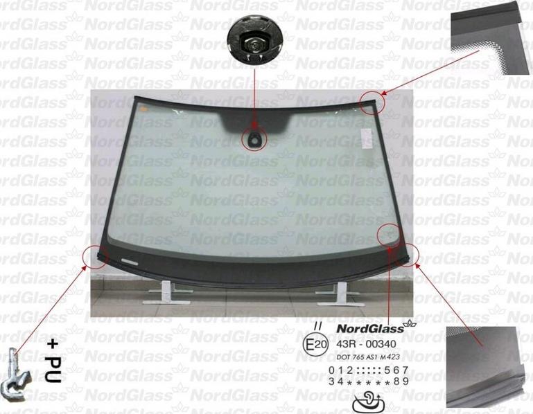 NordGlass 4044569 - Вітрове скло autocars.com.ua