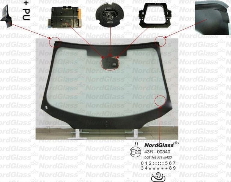 NordGlass 4044592 - Вітрове скло autocars.com.ua